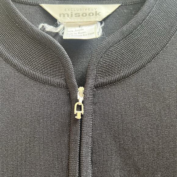 Exclusively MISOOK Sz L Jacket Cardigan Black Pink Acrylic Sweater Full Zip - Picture 5 of 5